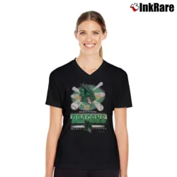 Women’s Dayton Dragons Mlb Baseball Team V-Neck Tee in black | Chic Neckline, Soft Texture