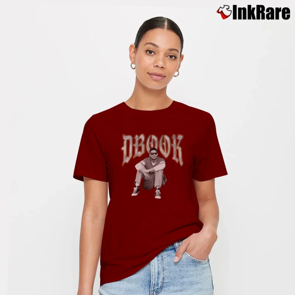 Women’s dbook devin booker for NBA Fans Signature T-Shirt in maroon | Soft, Flattering Fit
