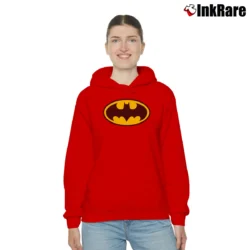 Women’s DC Comics Batman Logo Cozy Hoodie in red | Warm, Structured, Stylish