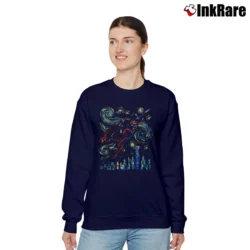 Women’s DC Comics Superman Starry Night Van Gogh Relaxed Sweatshirt in navy | Soft, Laid-Back Vibe