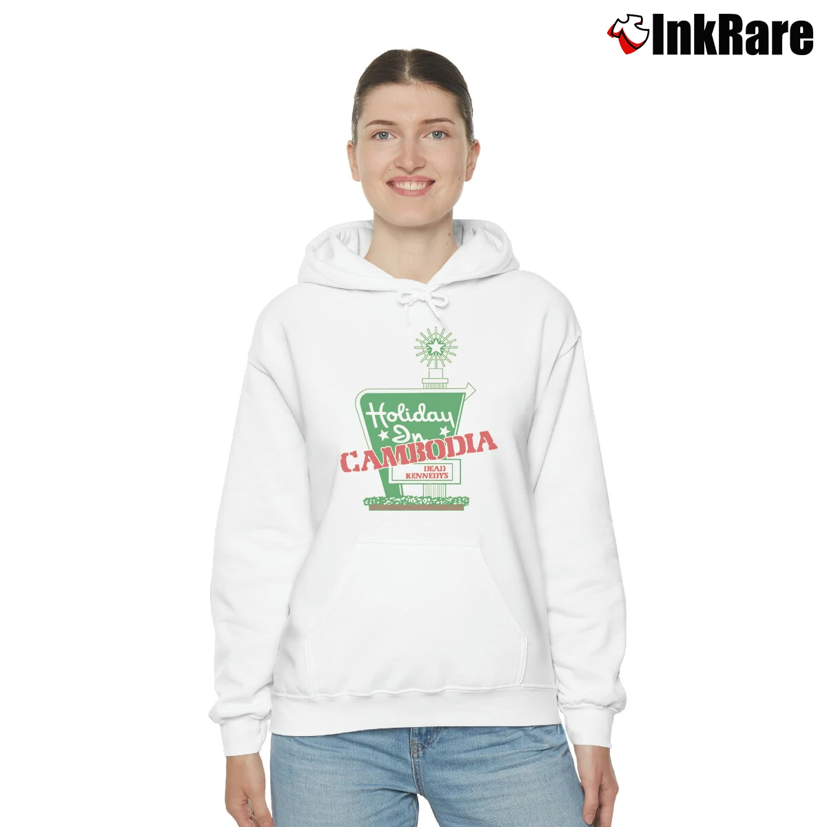 Women’s Dead Kennedys Holiday in Cambodia Cozy Hoodie in white | Warm, Structured, Stylish