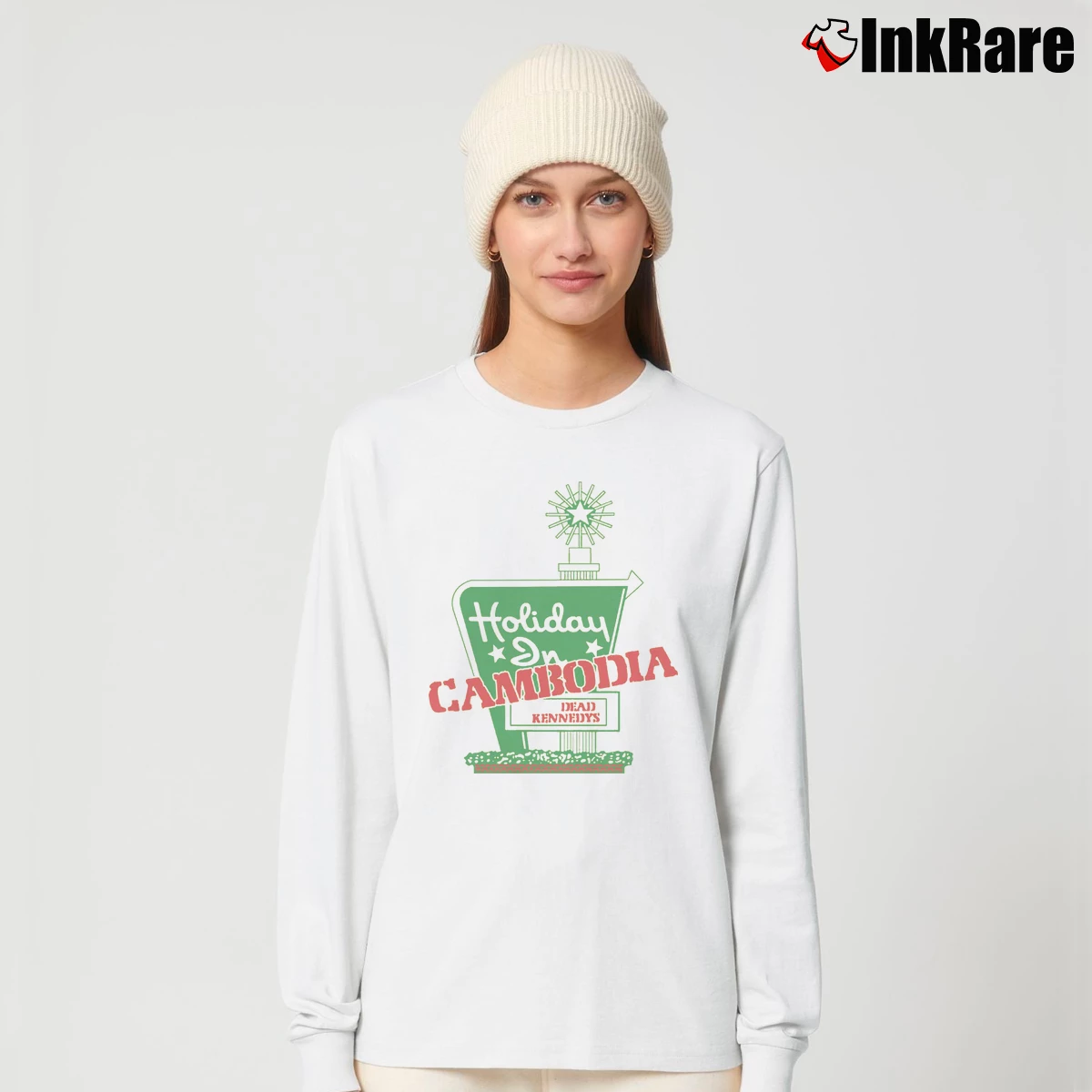 Women’s Dead Kennedys Holiday in Cambodia Long-Sleeve Top in white | Sleek, Versatile, All-Season