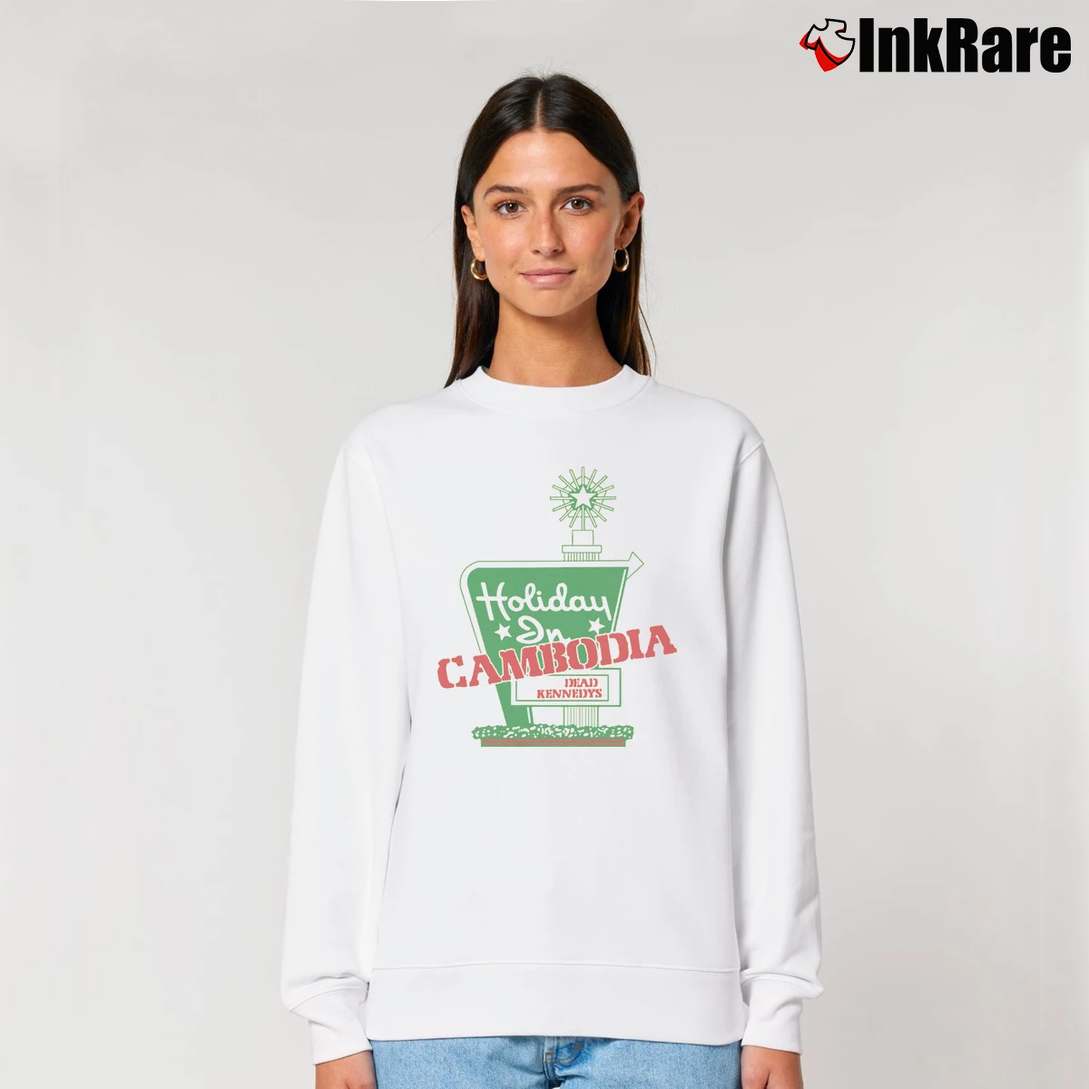 Women’s Dead Kennedys Holiday in Cambodia Relaxed Sweatshirt in white | Soft, Laid-Back Vibe