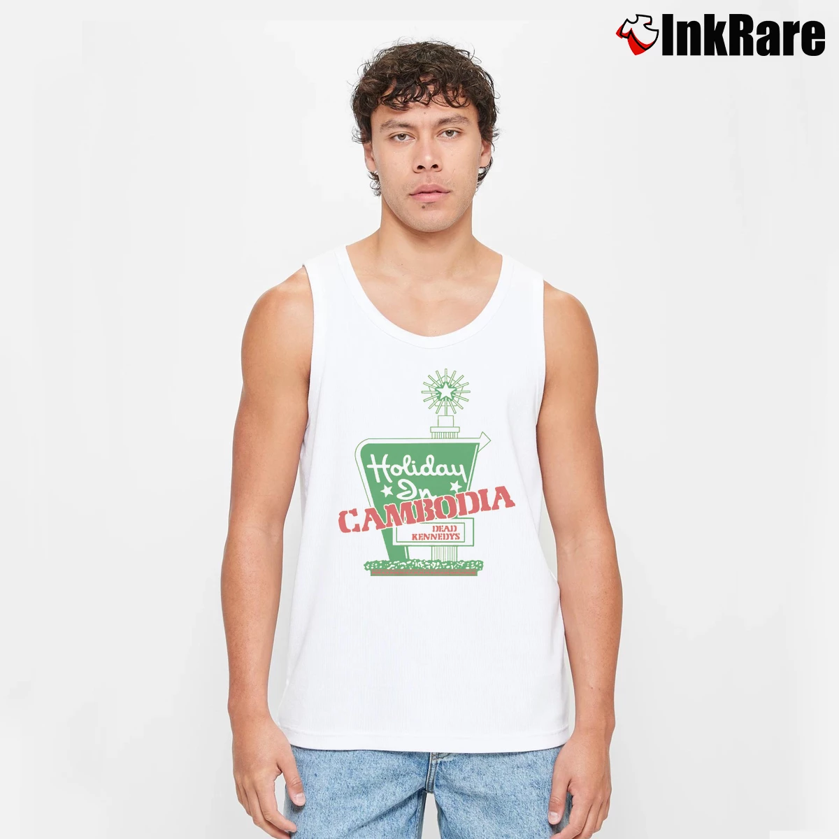 Men’s Dead Kennedys Holiday in Cambodia Tank Top in white | Breathable, Active-Friendly Design