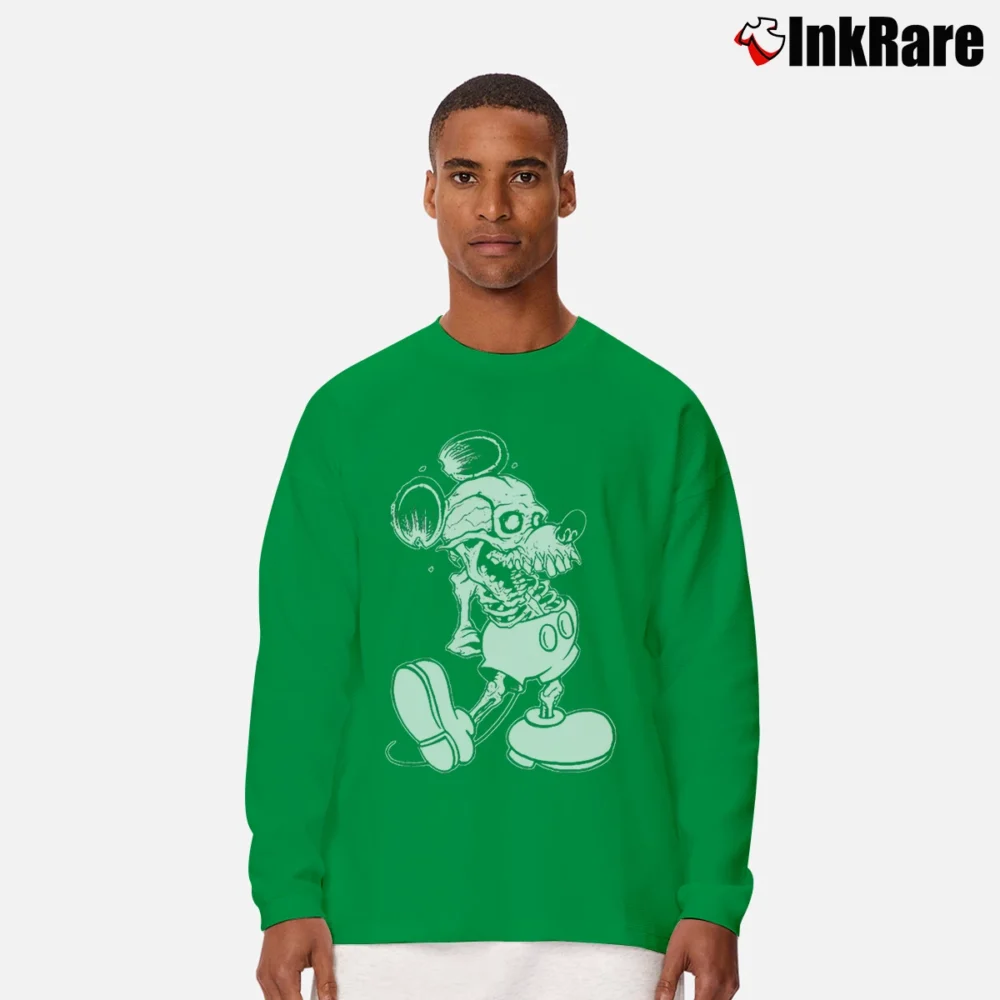 Men’s Dead Mickey Mouse Long-Sleeve Shirt in irish green | Sleek, Lightweight, Year-Round Wear