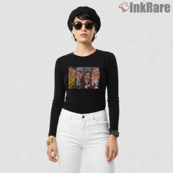 Deadly Viper Assassination Squad Character Panels Shirt on black long sleeve shirt for women graphic tee