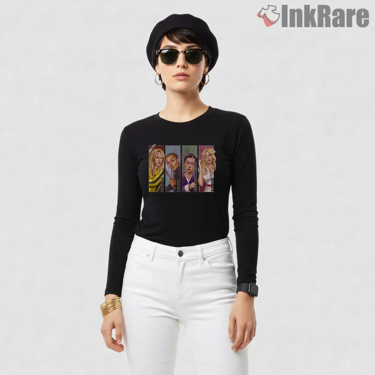 Deadly Viper Assassination Squad Character Panels Long Sleeve Black Deadly Viper Assassination Squad Character Panels Shirt on black long sleeve shirt for women graphic tee