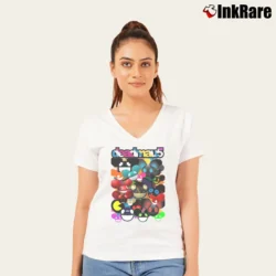 Women’s Deadmau5 Explosion V-Neck Tee in white | Chic Neckline, Soft Texture