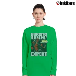 Women’s Deadpool Burrito Level Expert Marvel Long-Sleeve Top in irish green | Sleek, Versatile, All-Season