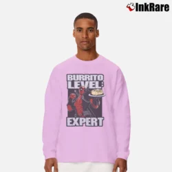 Men’s Deadpool Burrito Level Expert Marvel Long-Sleeve Shirt in light pink | Sleek, Lightweight, Year-Round Wear