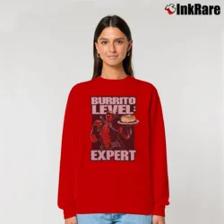 Women’s Deadpool Burrito Level Expert Marvel Relaxed Sweatshirt in red | Soft, Laid-Back Vibe