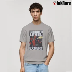 Men’s Deadpool Burrito Level Expert Marvel Classic T-Shirt in sport grey | Soft, Breathable Everyday Wear
