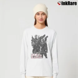 Women’s Deadpool Cable And Deadpool Marvel Comic Long-Sleeve Top in white | Sleek, Versatile, All-Season