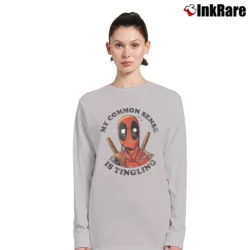 Women’s Deadpool Common Sense Is Tingling Marvel Graphic Long-Sleeve Top in sport grey | Sleek, Versatile, All-Season