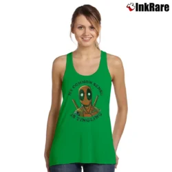 Women’s Deadpool Common Sense Is Tingling Marvel Graphic Tank Top in irish green | Lightweight, Movement-Friendly