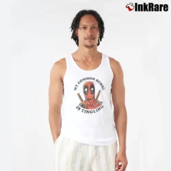 Men’s Deadpool Common Sense Is Tingling Marvel Graphic Tank Top in white | Breathable, Active-Friendly Design