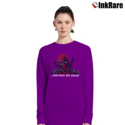 Women’s Deadpool Couple Custom Text Valentine Marvel Gift Long-Sleeve Top in purple | Sleek, Versatile, All-Season
