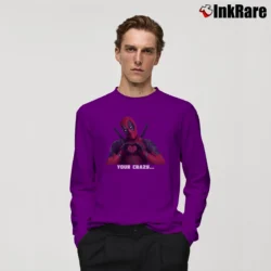 Men’s Deadpool Couple Funny Valentine Marvel Custom Long-Sleeve Shirt in purple | Sleek, Lightweight, Year-Round Wear