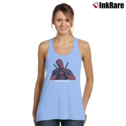 Women’s Deadpool Couple Funny Valentine Marvel Custom Tank Top in light blue | Lightweight, Movement-Friendly