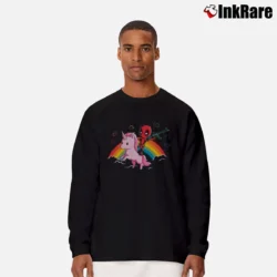 Men’s Deadpool Epic Riding a Unicorn Marvel Comic Long-Sleeve Shirt in black | Sleek, Lightweight, Year-Round Wear