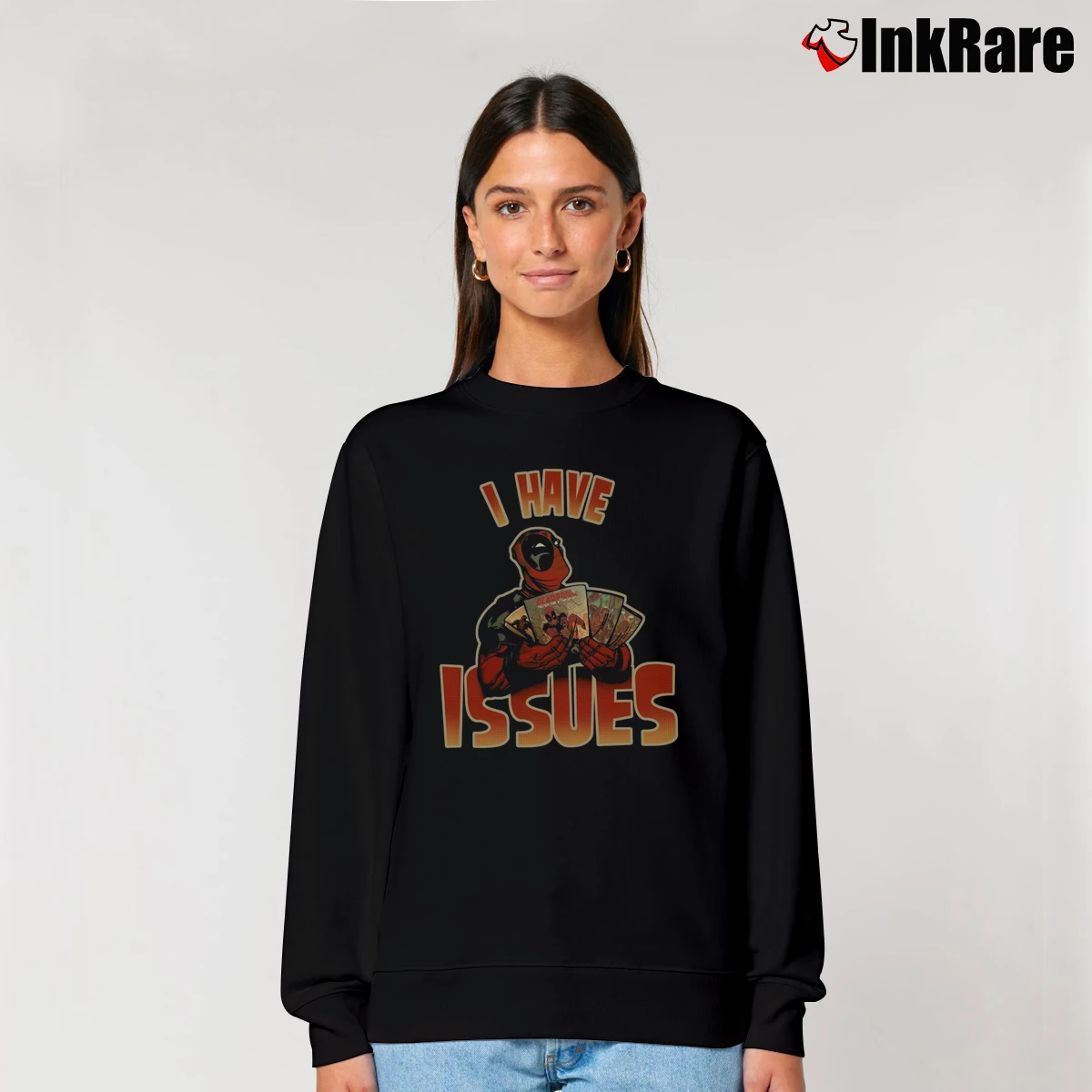 Deadpool I Have Issues Women’s Relaxed Sweatshirt in black – Cozy Casual Women’s Deadpool I Have Issues Relaxed Sweatshirt in black | Soft, Laid-Back Vibe