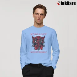 Men’s Deadpool Marvel Funny Quote For Fans Long-Sleeve Shirt in light blue | Sleek, Lightweight, Year-Round Wear