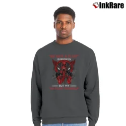 Men’s Deadpool Marvel Funny Quote For Fans Crewneck Sweatshirt in charcoal | Cozy Fabric, Clean Style