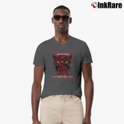 Men’s Deadpool Marvel Funny Quote For Fans V-Neck Tee in charcoal | Sharp, Breathable, Everyday Staple
