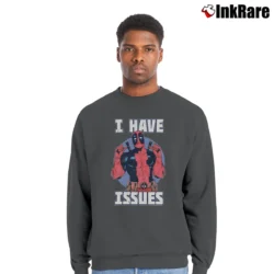 Men’s Deadpool Marvel I Have Issues Comic Crewneck Sweatshirt in charcoal | Cozy Fabric, Clean Style