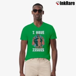 Men’s Deadpool Marvel I Have Issues Comic V-Neck Tee in irish green | Sharp, Breathable, Everyday Staple