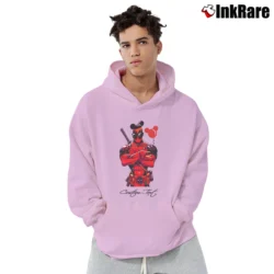 Men’s Deadpool Marvel Mickey Mouse Custom Name Gift Pullover Hoodie in light pink | Cozy, Durable, Modern Fit