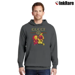 Men’s Deadpool Pikachu Gucci Pokemon Funny Pullover Hoodie in charcoal | Cozy, Durable, Modern Fit