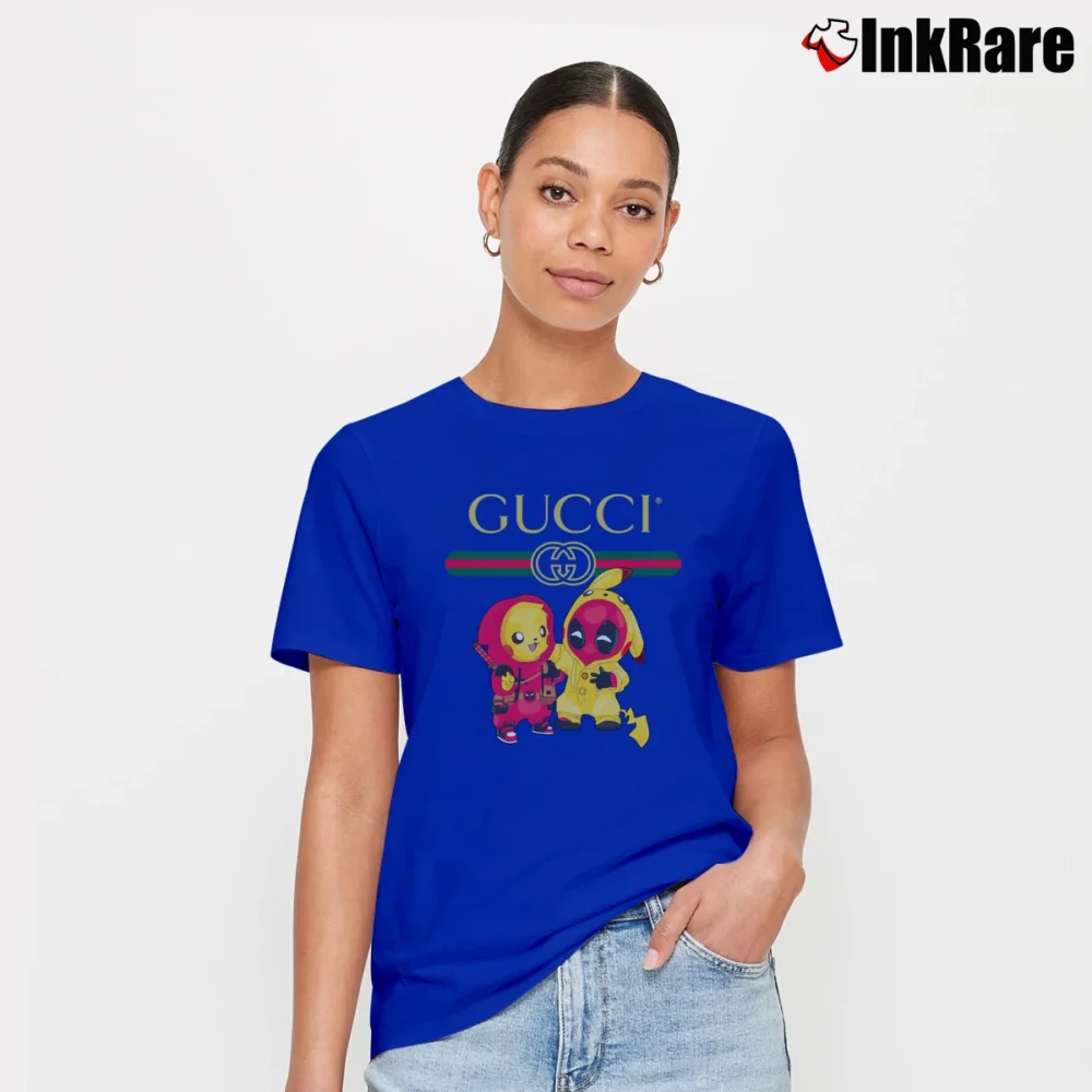 Women’s Deadpool Pikachu Gucci Pokemon Funny Signature T-Shirt in royal blue | Soft, Flattering Fit