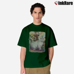 Men’s Deadpool Riding Unicorn Cat Graphic Classic T-Shirt in forest green | Soft, Breathable Everyday Wear