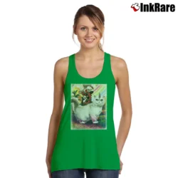 Women’s Deadpool Riding Unicorn Cat Tank Top in irish green | Lightweight, Movement-Friendly