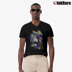 Men’s Deadpool Riding Unicorn Maximum Effort Marvel Comics V-Neck Tee in black | Sharp, Breathable, Everyday Staple