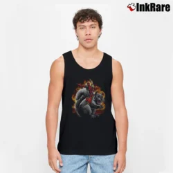 Men’s Deadpool Squirrel Wrangler Marvel Funny Comic Tank Top in black | Breathable, Active-Friendly Design