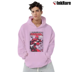 Men’s Deadpool Sure Yeah Whatever Marvel Comic Funny Pullover Hoodie in light pink | Cozy, Durable, Modern Fit