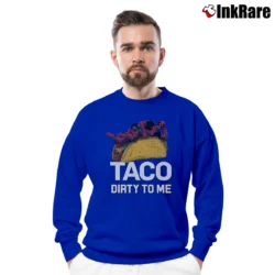 Men’s Deadpool Taco Dirty To Me Marvel Comic Crewneck Sweatshirt in royal blue | Cozy Fabric, Clean Style