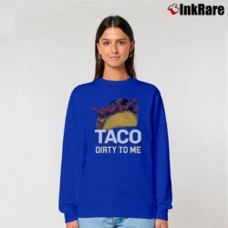 Women’s Deadpool Taco Dirty To Me Marvel Comic Relaxed Sweatshirt in royal blue | Soft, Laid-Back Vibe