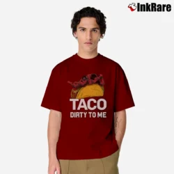 Men’s Deadpool Taco Dirty To Me Marvel Comic Classic T-Shirt in maroon | Soft, Breathable Everyday Wear