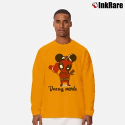 Men’s Deadpool Vacay Mode Marvel Mickey Mouse Balloons Long-Sleeve Shirt in orange | Sleek, Lightweight, Year-Round Wear