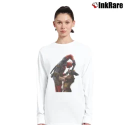 Women’s Deadpool Vs Wolverine Marvel Comics Fighting Long-Sleeve Top in white | Sleek, Versatile, All-Season