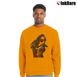Men’s Deadpool Vs Wolverine Marvel Comics Fighting Crewneck Sweatshirt in orange | Cozy Fabric, Clean Style