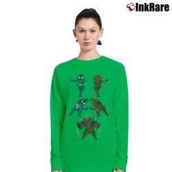 Women’s Deadpool With Venom Marvel Comics Funny Long-Sleeve Top in irish green | Sleek, Versatile, All-Season