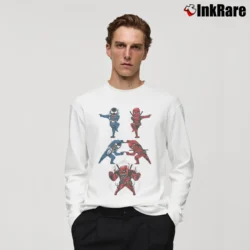 Men’s Deadpool With Venom Marvel Comics Funny Long-Sleeve Shirt in white | Sleek, Lightweight, Year-Round Wear