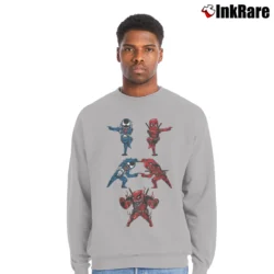 Men’s Deadpool With Venom Marvel Comics Funny Crewneck Sweatshirt in sport grey | Cozy Fabric, Clean Style