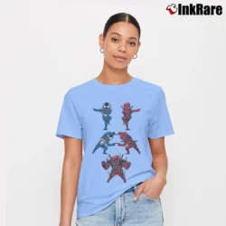 Women’s Deadpool With Venom Marvel Comics Funny Signature T-Shirt in light blue | Soft, Flattering Fit