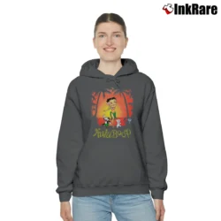 Women’s Deadstock Betty Boop Hula Graphic Cartoon Cozy Hoodie in charcoal | Warm, Structured, Stylish