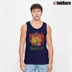 Men’s Deadstock Betty Boop Hula Graphic Cartoon Tank Top in navy | Breathable, Active-Friendly Design